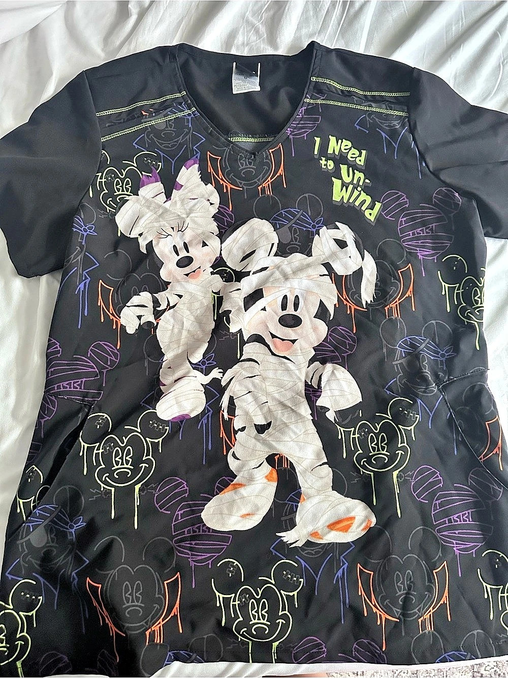 Disney Mickey Mouse Halloween scrub top